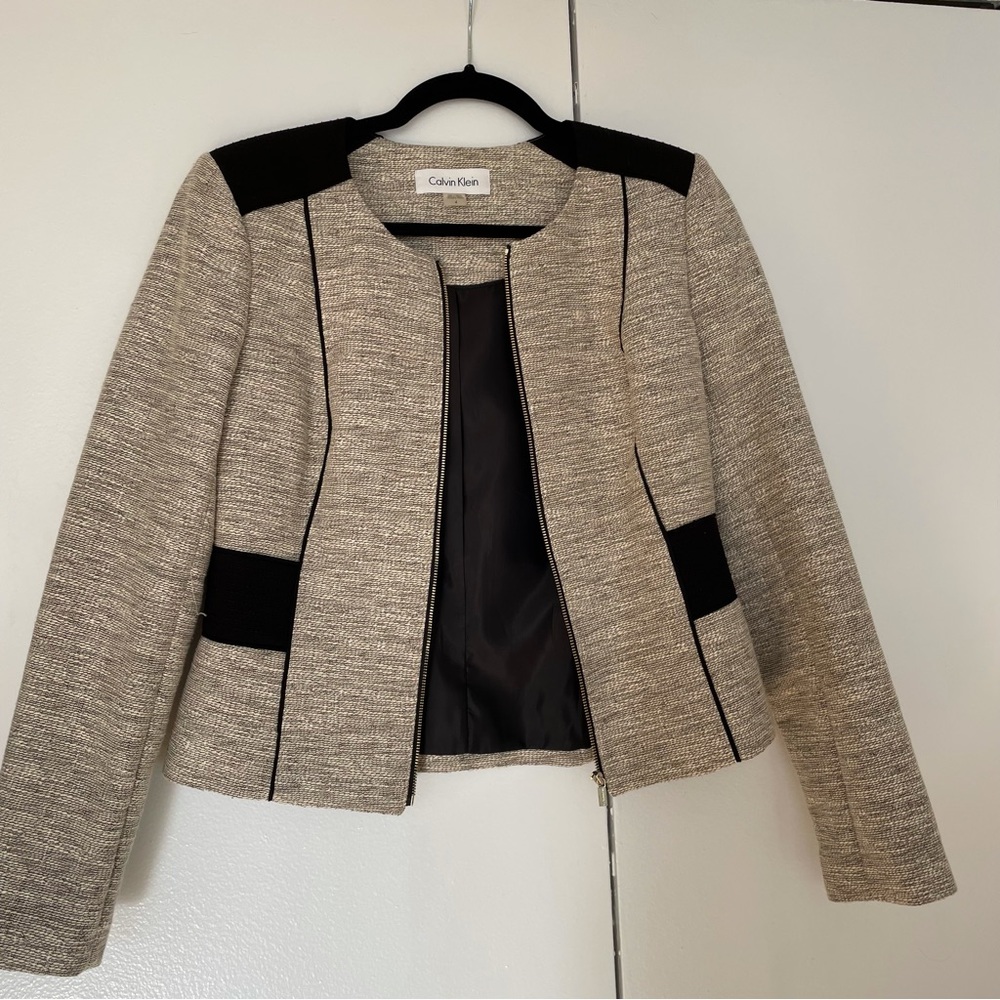 Calvin Klein blazer- grey and black, like new!